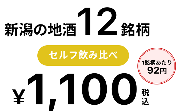 新潟の地酒12銘柄¥1,100税込